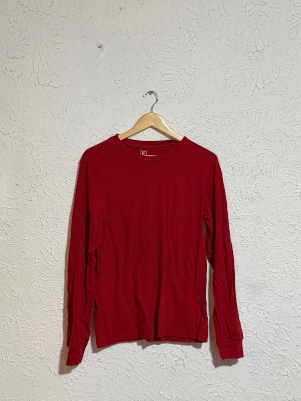 George Men’s Long Sleeve Shirt Size Small 34-36 Red Crew Neck Basic